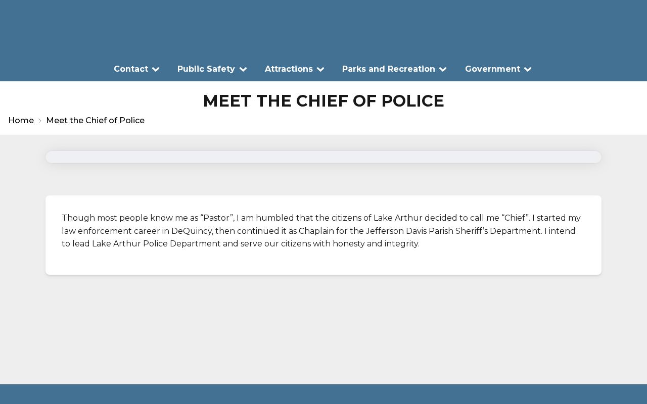 Official Town of Lake Arthur Chief of Police contact webpage